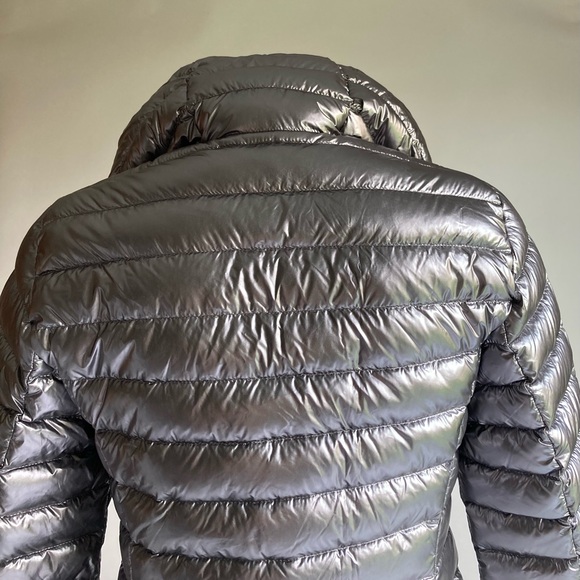 Coach Silver Grey Polyamide Duck Down Packable Hooded Puffer Jacket size S - Picture 9 of 14
